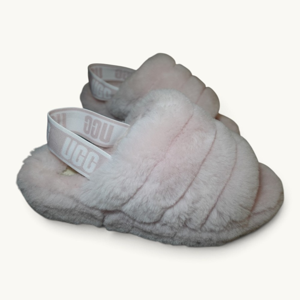 UGG Fluff Yeah Slide Seashell Pink Platform Slippers Women's Size 7 1095119